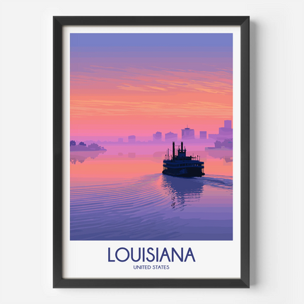 Louisiana Vintage Style Print