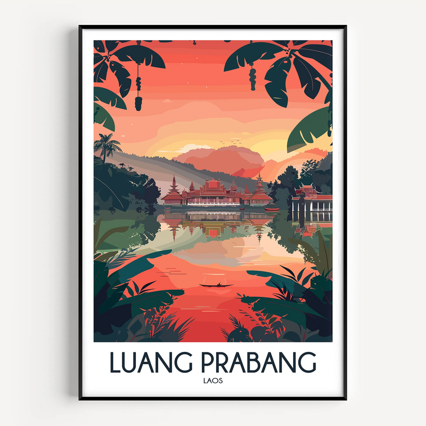Luang Prabang Modern Travel Poster