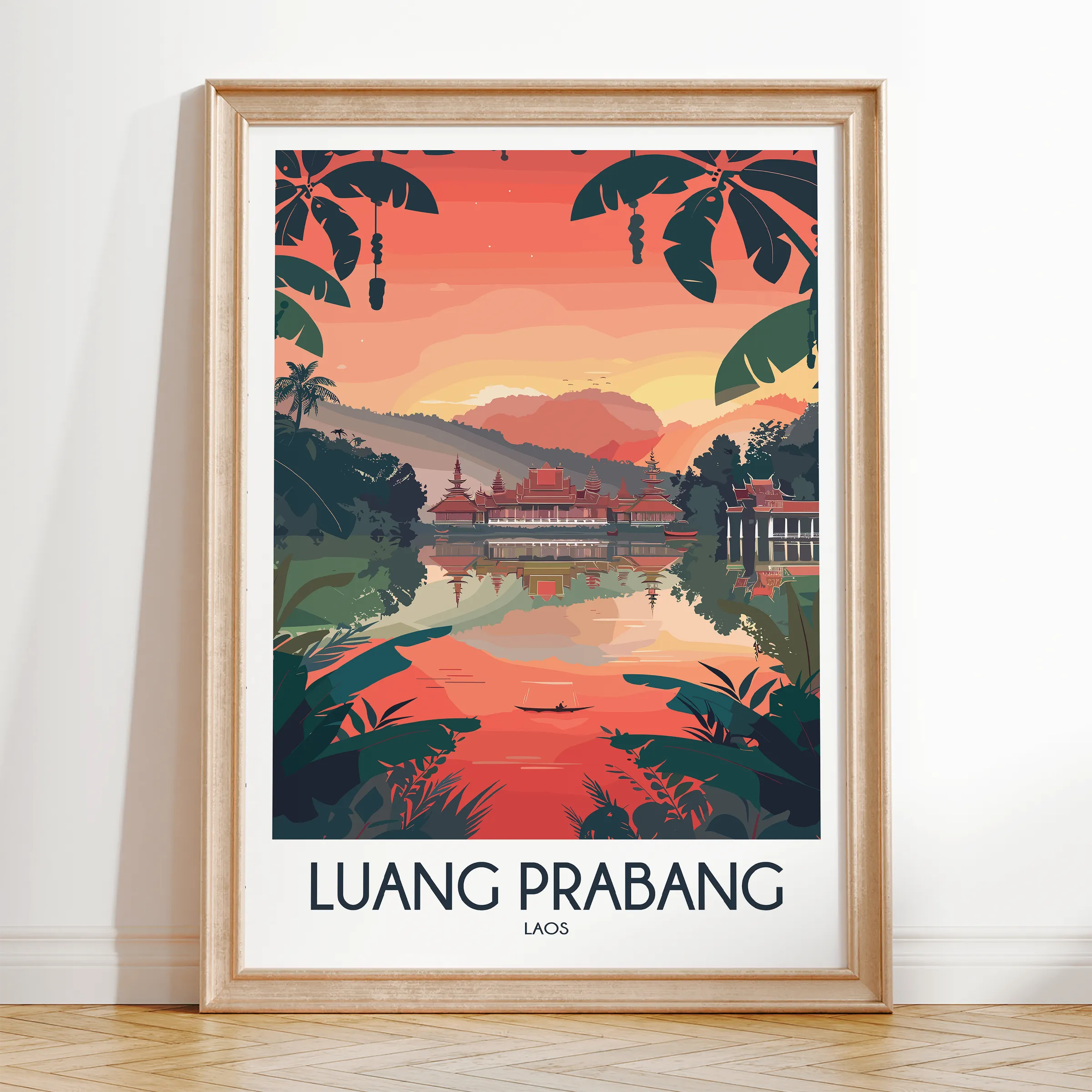 Luang Prabang Vintage Style Print