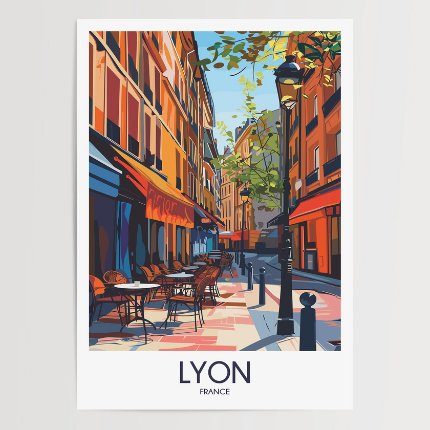 Lyon Retro Travel Illustration