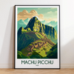 Machu Picchu Retro Travel Illustration