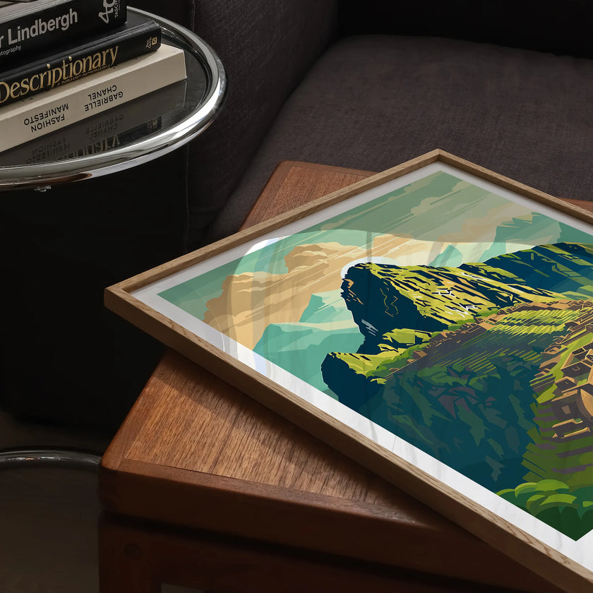 Machu Picchu Vintage Style Print