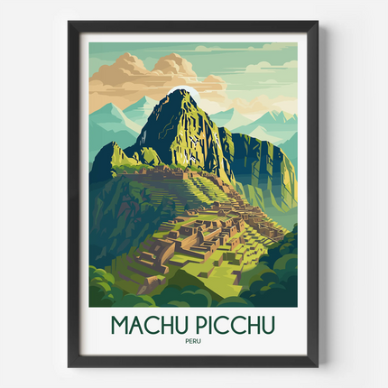 Machu Picchu Vintage Style Print