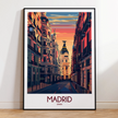 Madrid Retro Travel Illustration