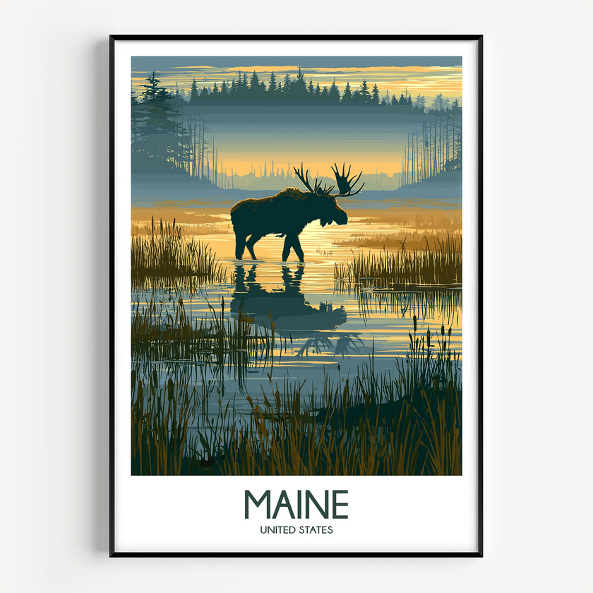 Maine Minimalist Wall Art