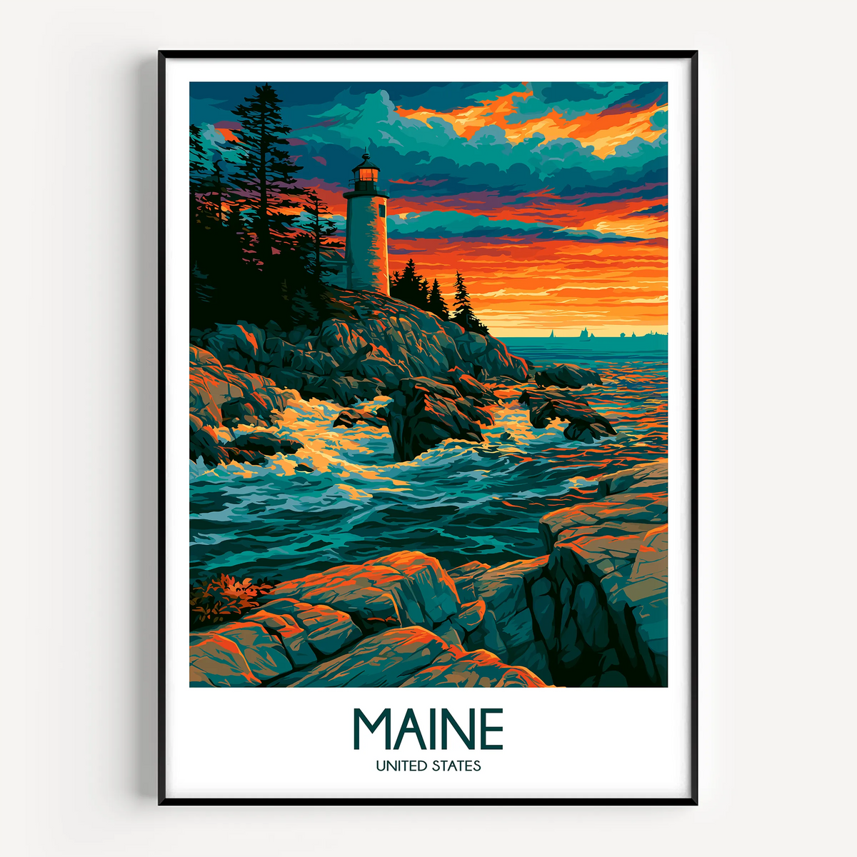 Maine Minimalist Wall Art