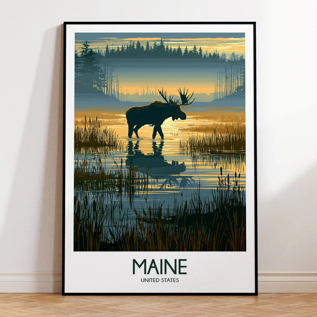 Maine Modern Travel Poster
