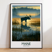 Maine Modern Travel Poster
