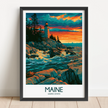 Maine Retro Travel Illustration