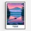 Maine Retro Travel Illustration