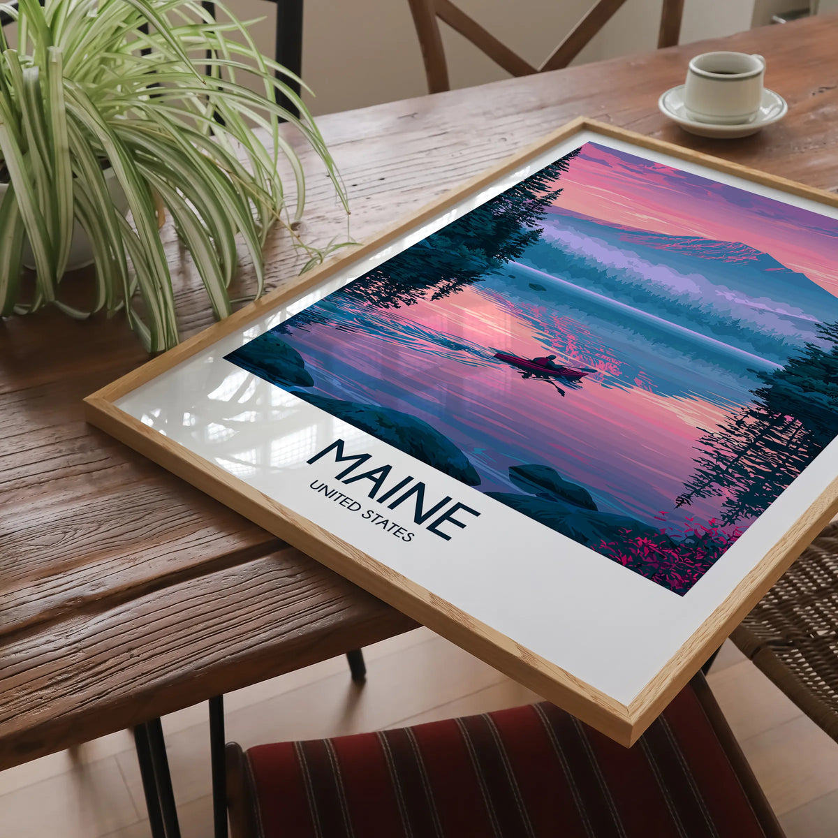 Maine Vintage Style Print
