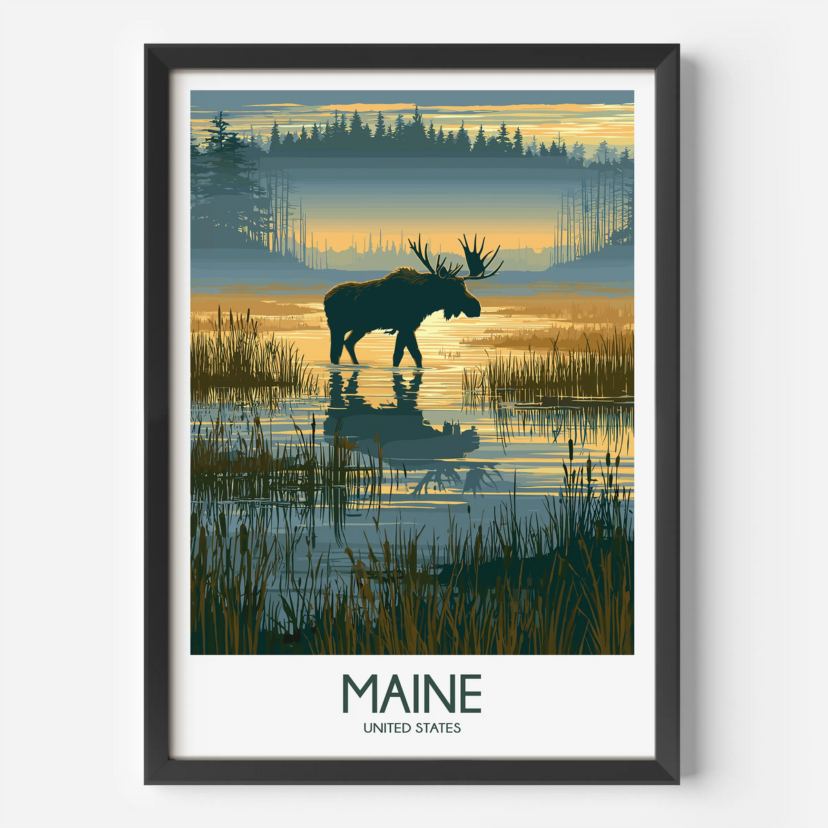 Maine Vintage Style Print