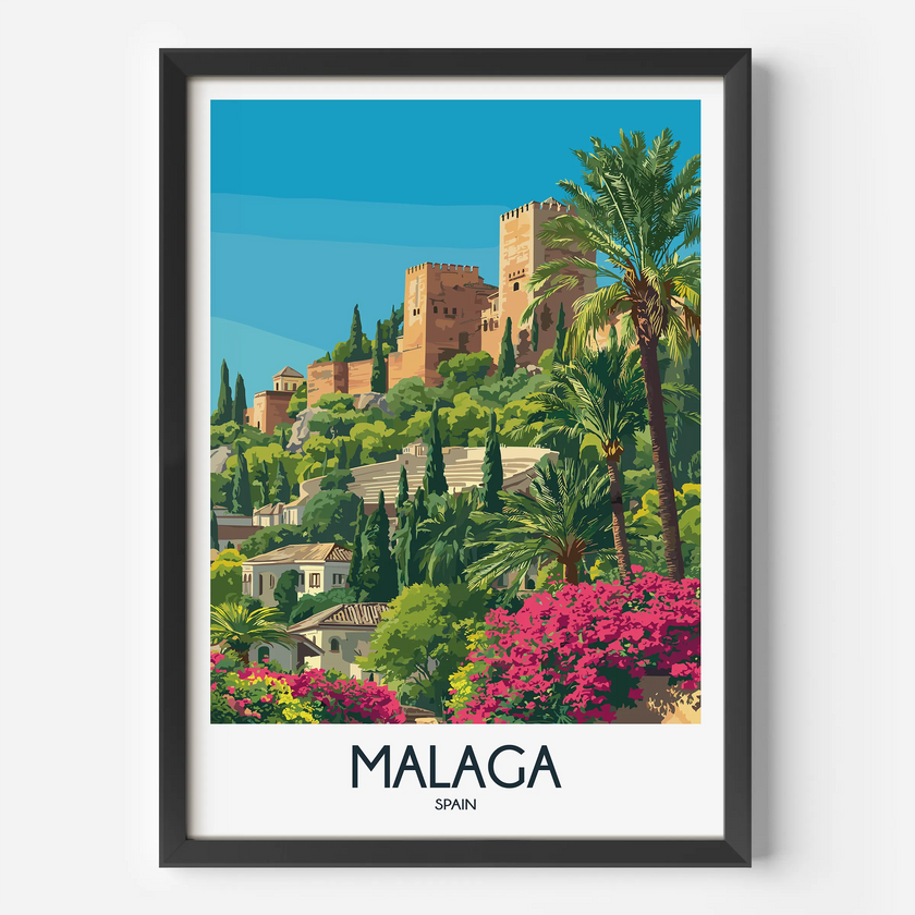 Malaga Modern Travel Poster