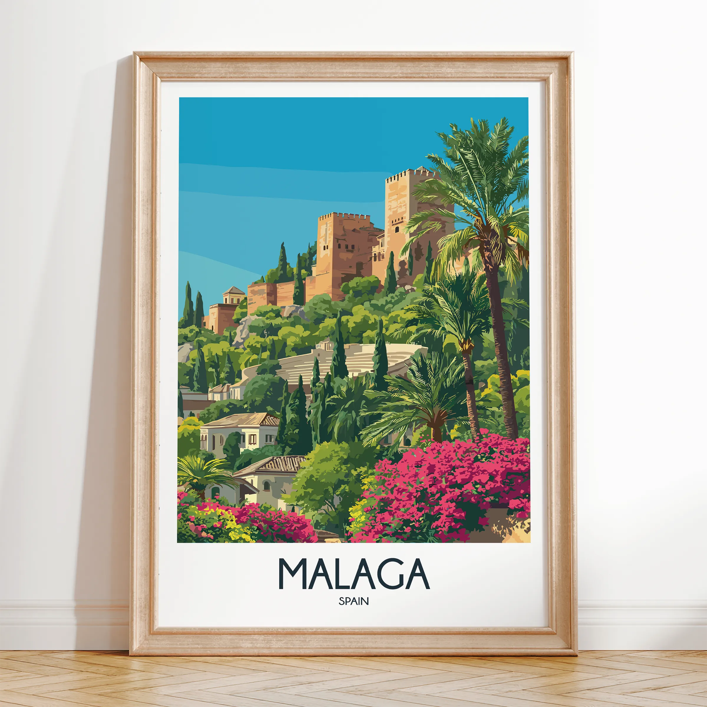 Malaga Retro Travel Illustration