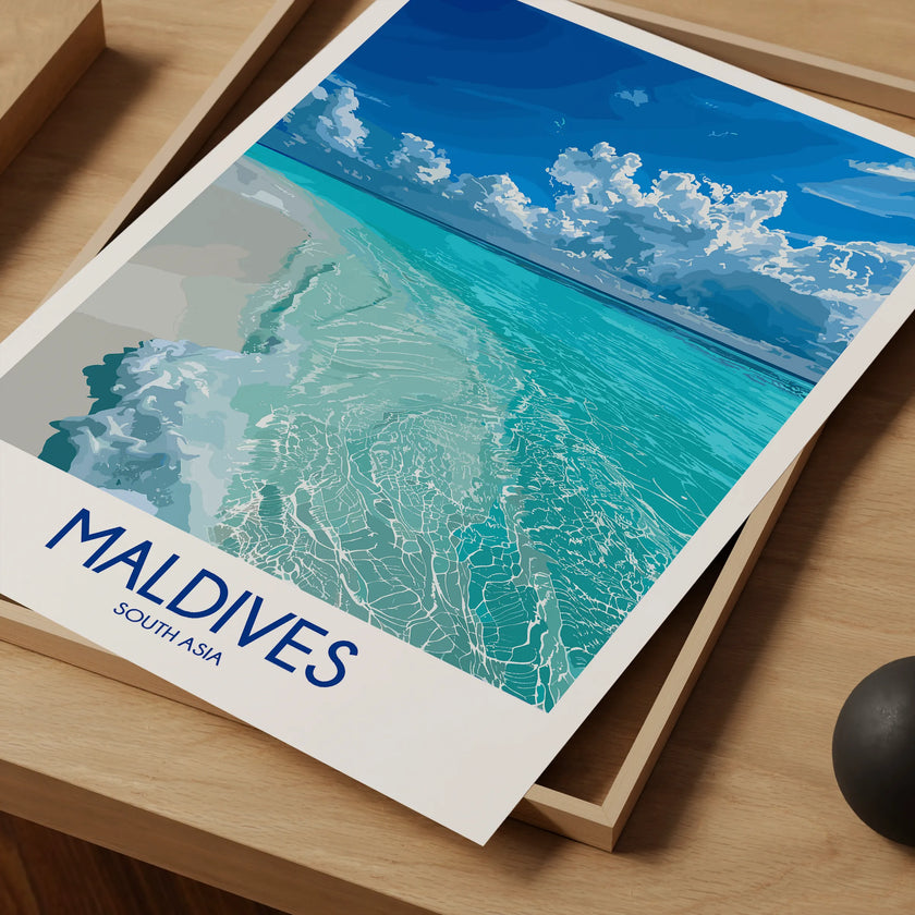 Maldives Modern Travel Poster