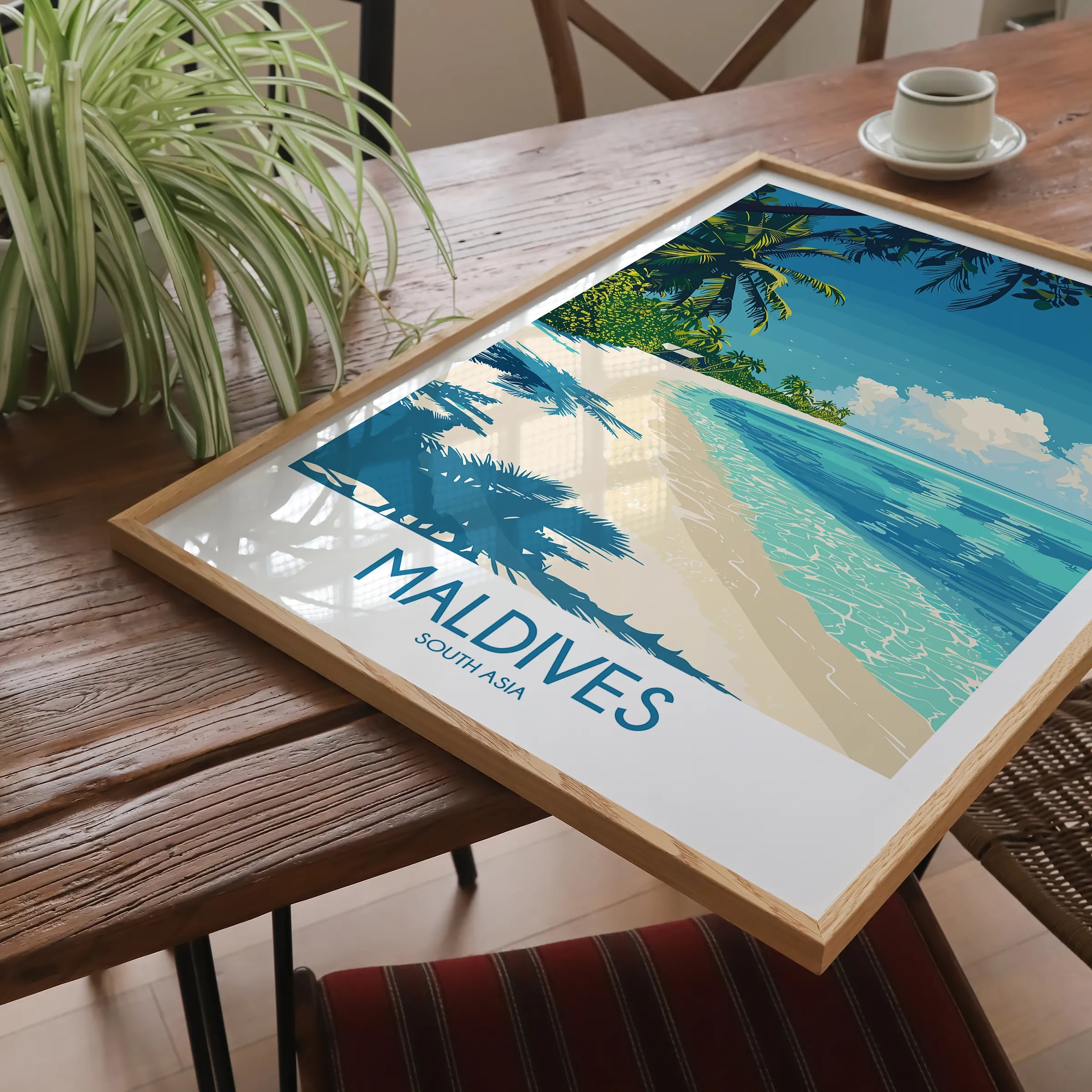 Maldives Modern Travel Poster