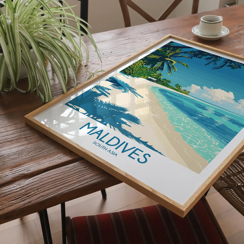 Maldives Modern Travel Poster
