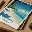 Maldives Retro Travel Illustration