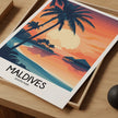 Maldives Retro Travel Illustration