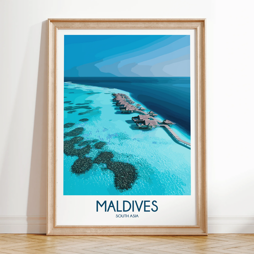 Maldives Vintage Style Print