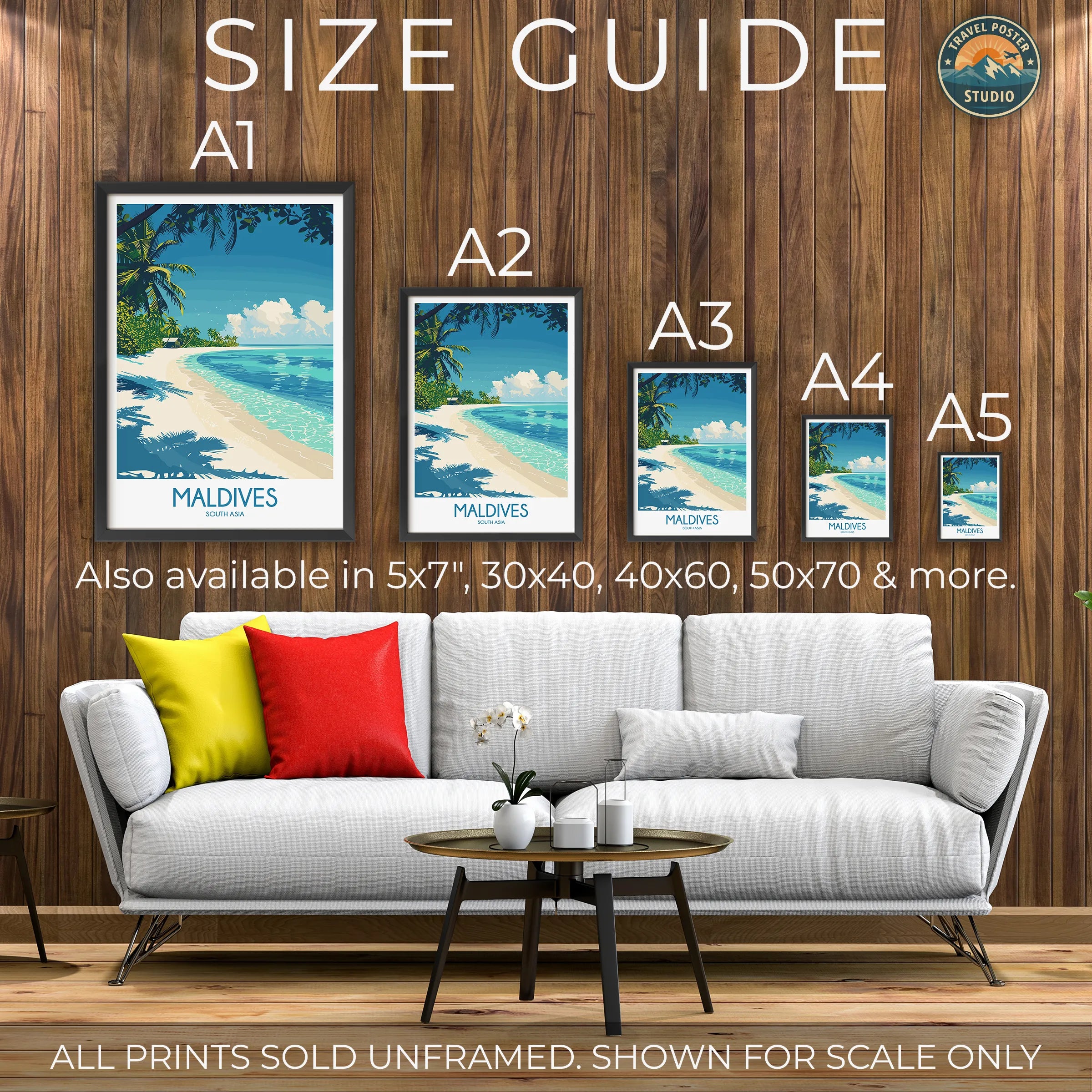 Maldives Vintage Style Print
