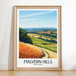 Malvern Hills Modern Travel Poster