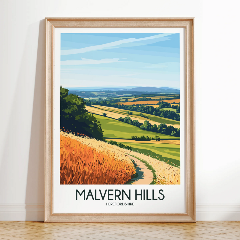 Malvern Hills Modern Travel Poster