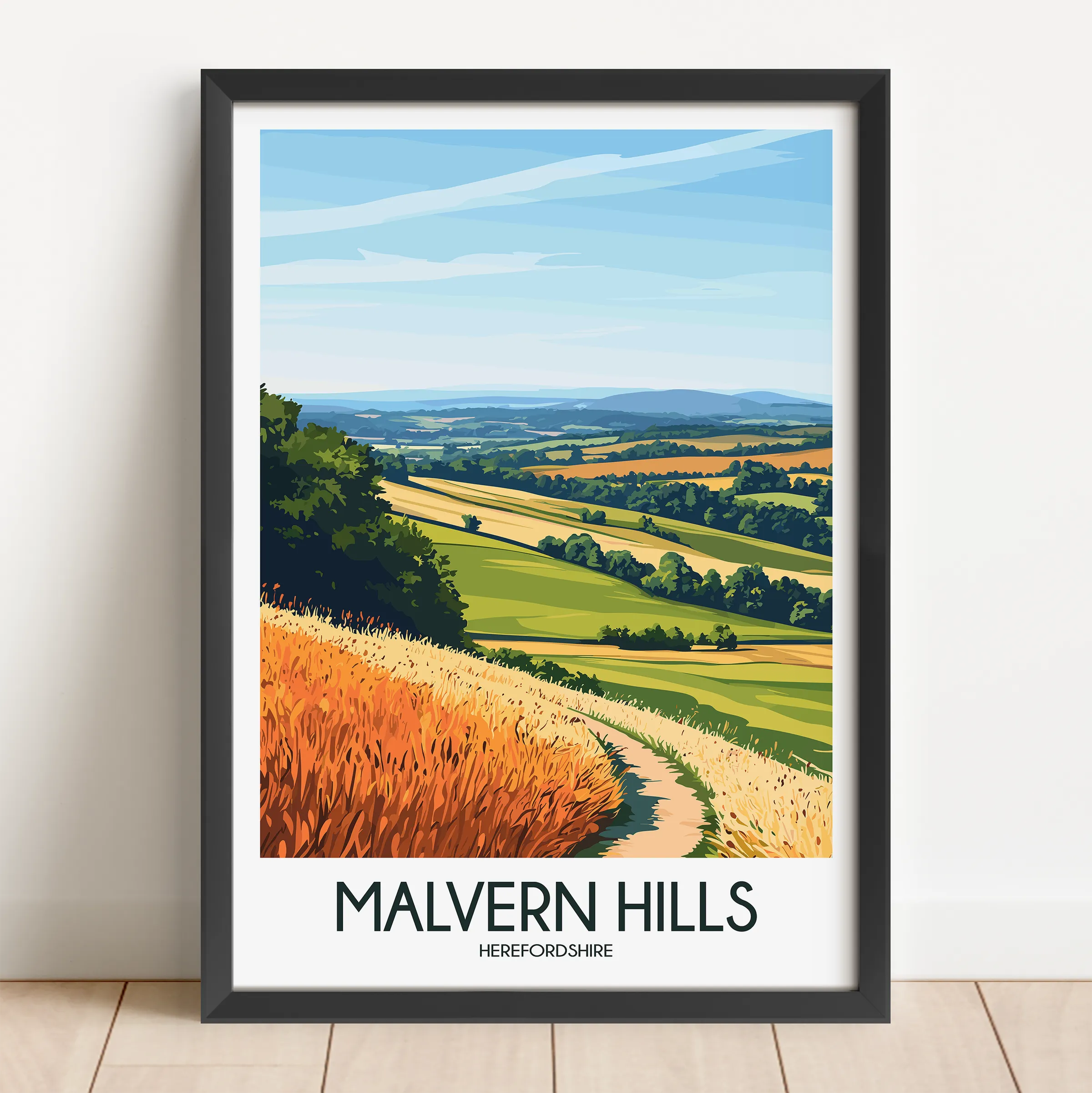 Malvern Hills Vintage Style Print