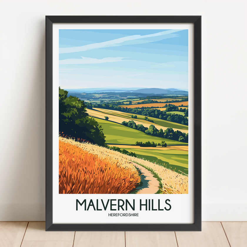 Malvern Hills Vintage Style Print
