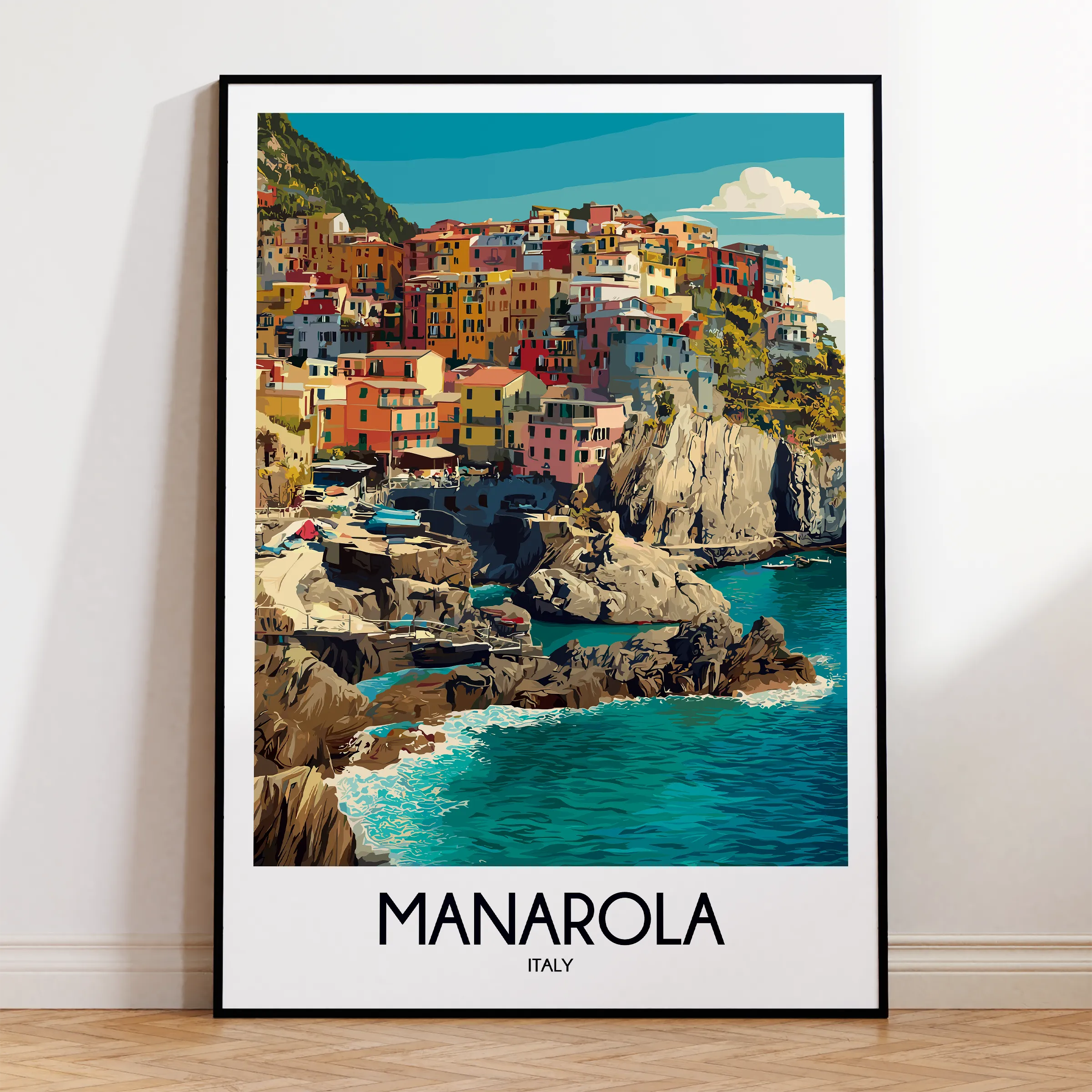 Manarola Scenic Landscape Art