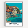 Manarola Scenic Landscape Art