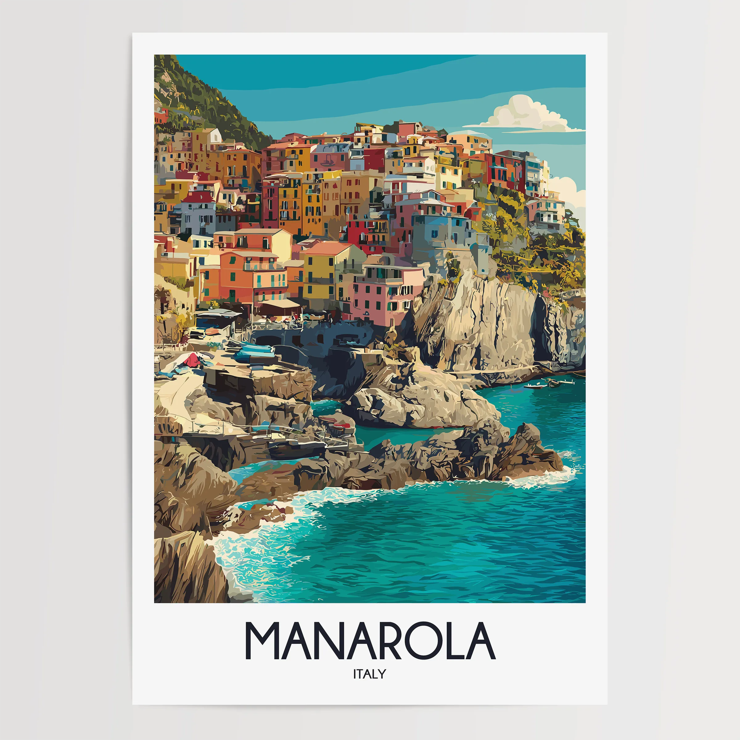 Manarola Vintage Style Print