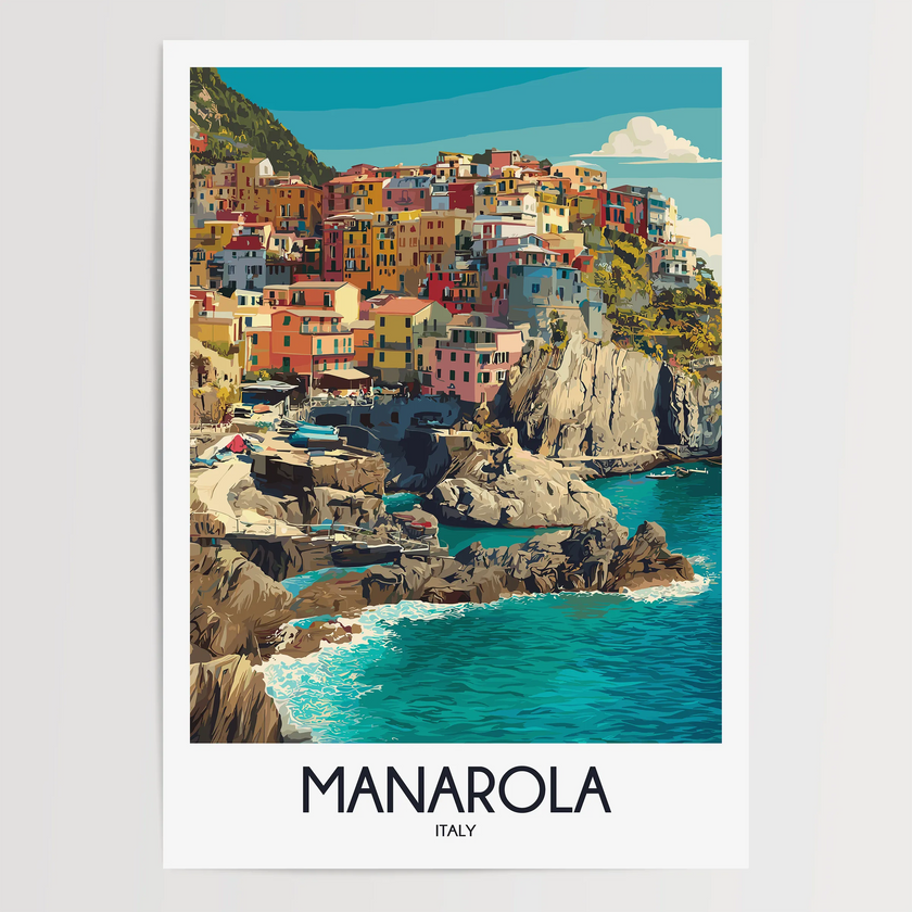 Manarola Vintage Style Print