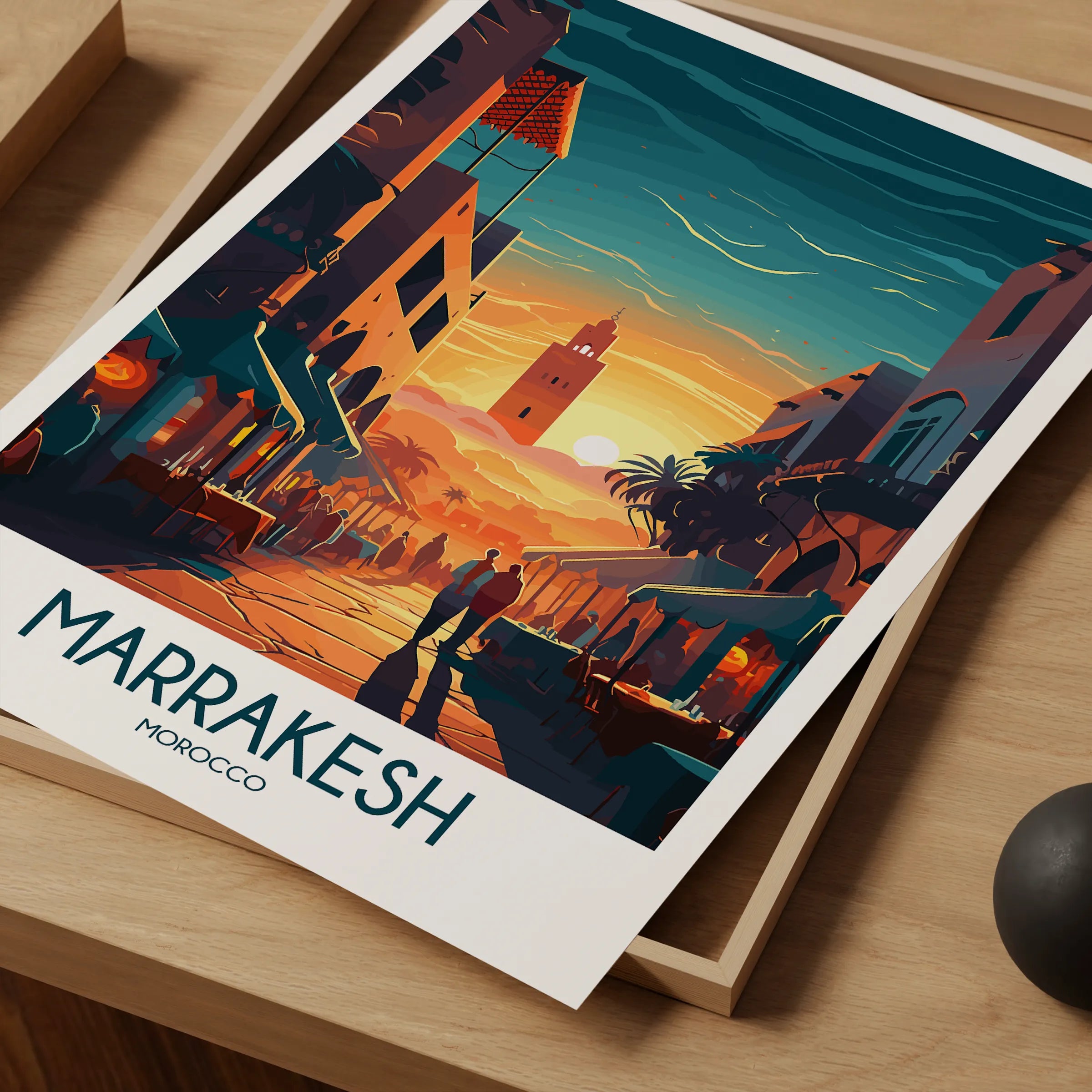 Marrakesh Retro Travel Illustration