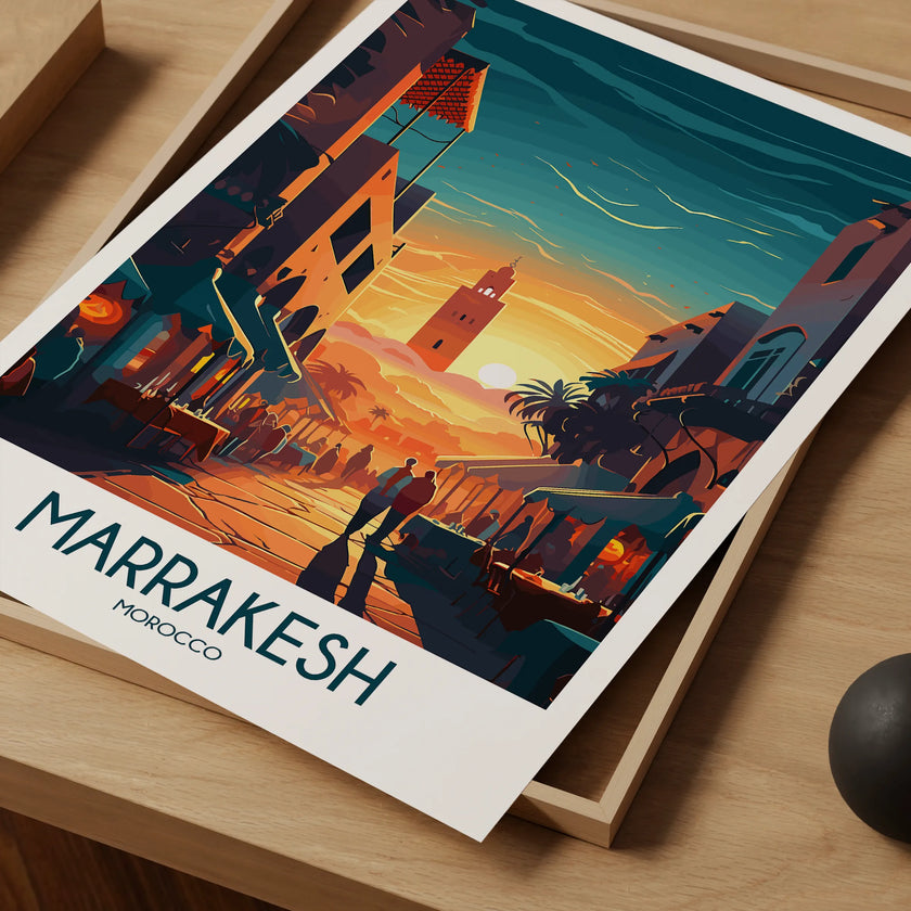 Marrakesh Retro Travel Illustration