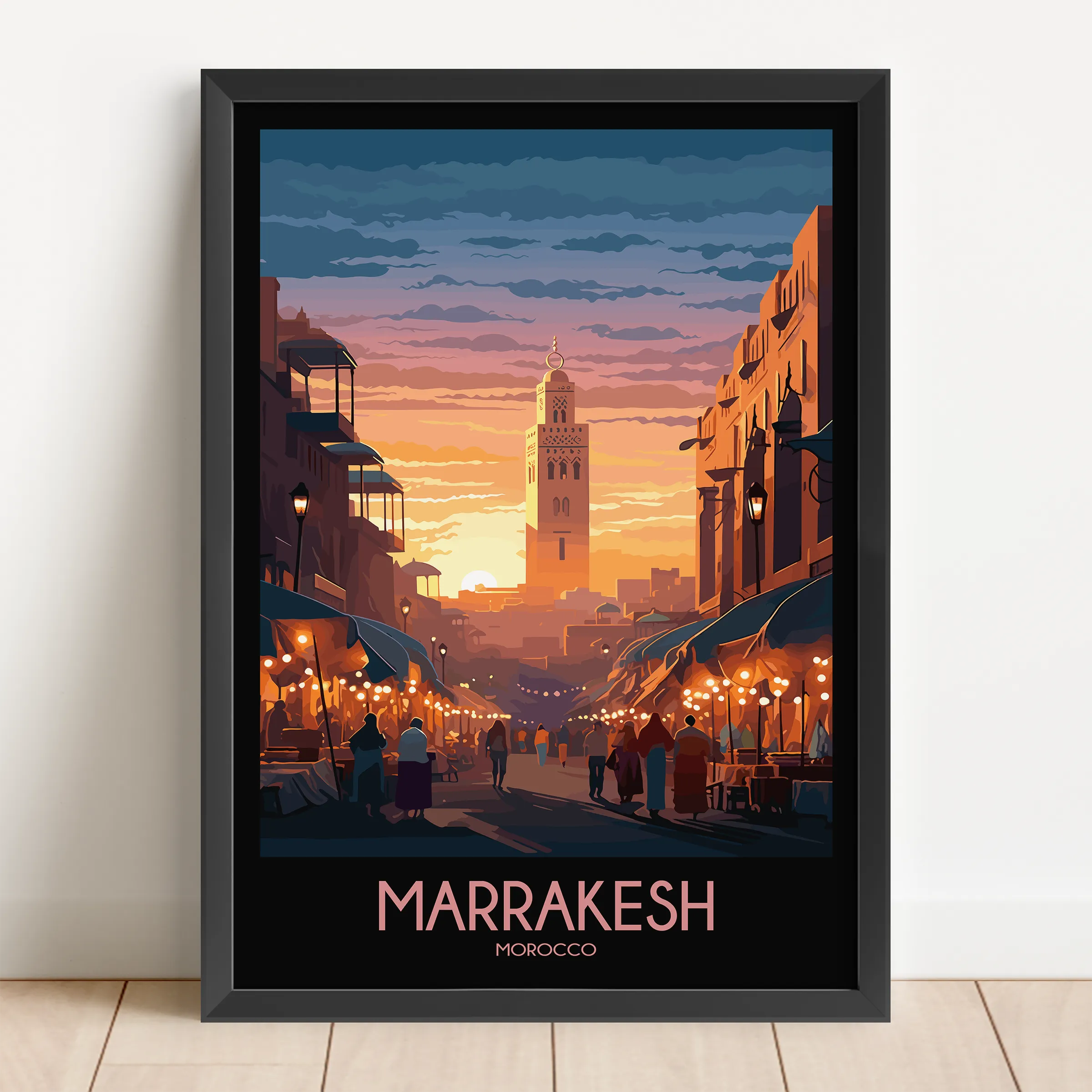 Marrakesh Retro Travel Illustration