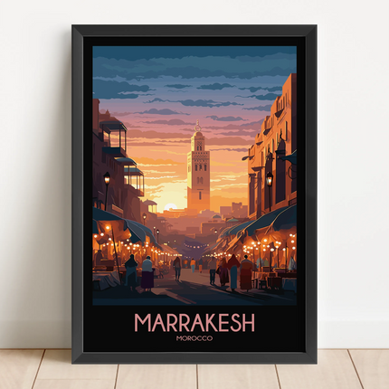 Marrakesh Retro Travel Illustration