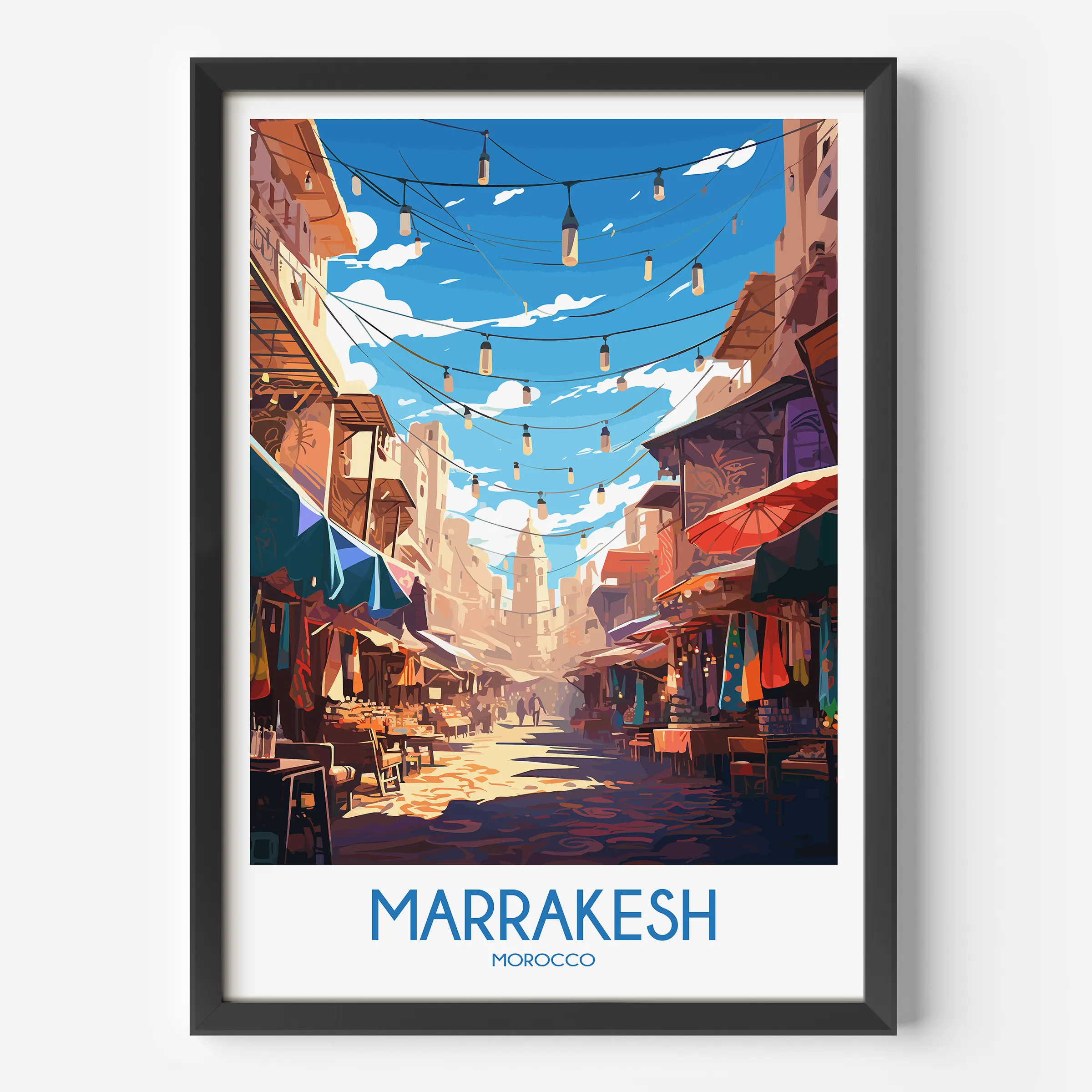 Marrakesh Retro Travel Illustration