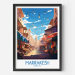 Marrakesh Retro Travel Illustration