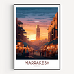 Marrakesh Retro Travel Illustration