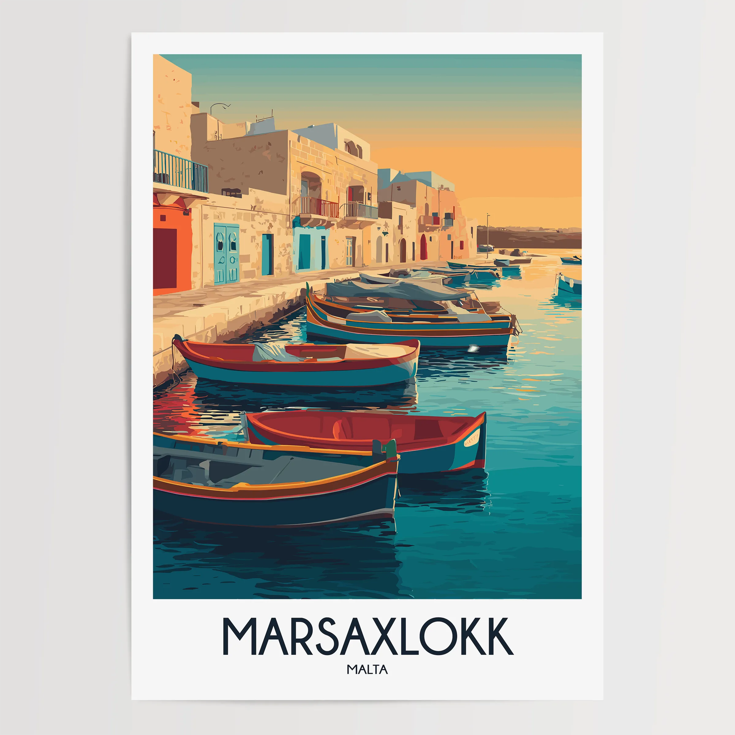 Marsaxlokk Modern Travel Poster