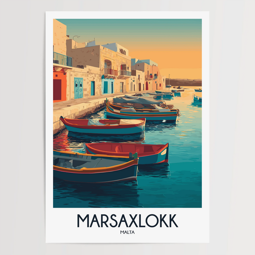 Marsaxlokk Modern Travel Poster