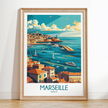 Marseille Modern Travel Poster