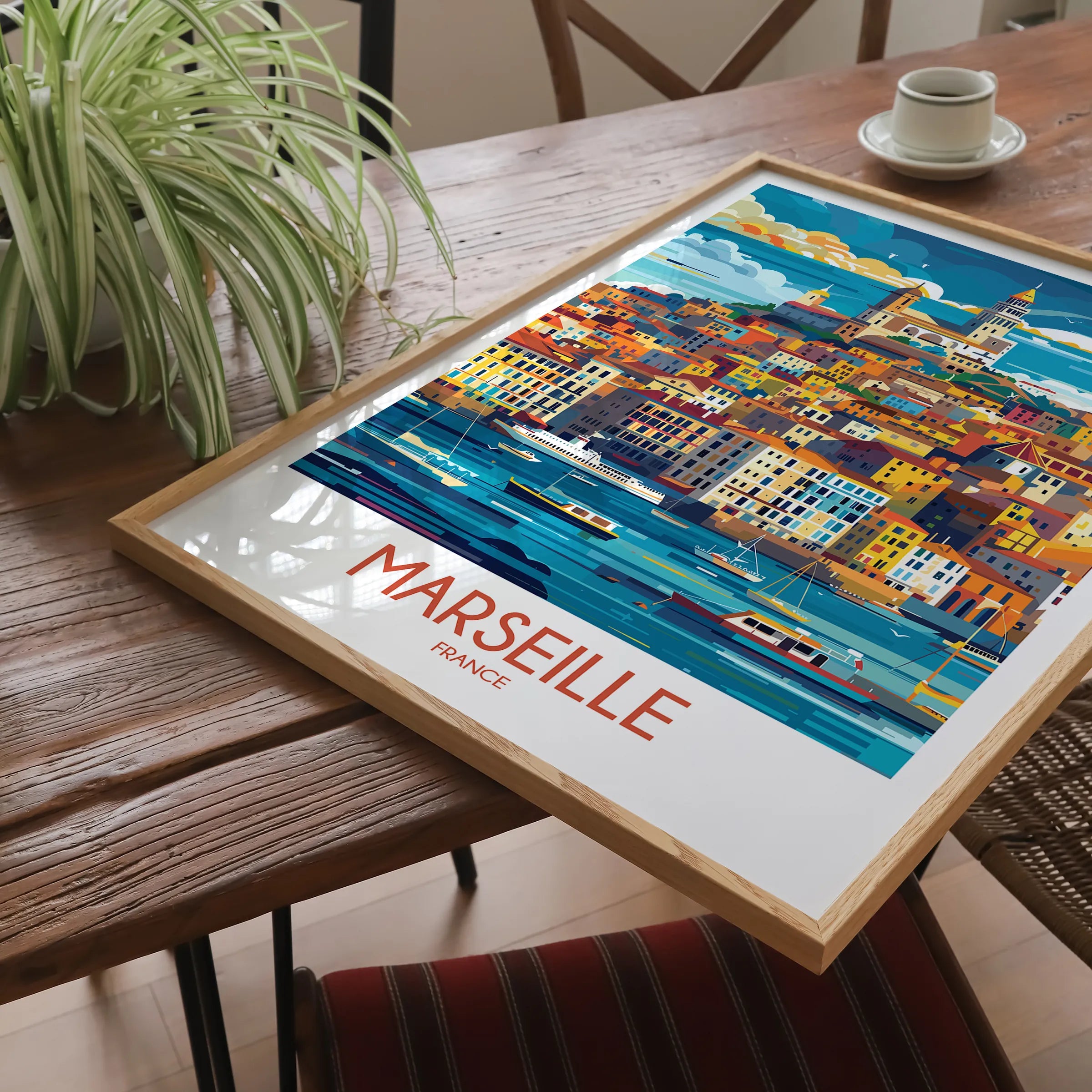 Marseille Retro Travel Illustration