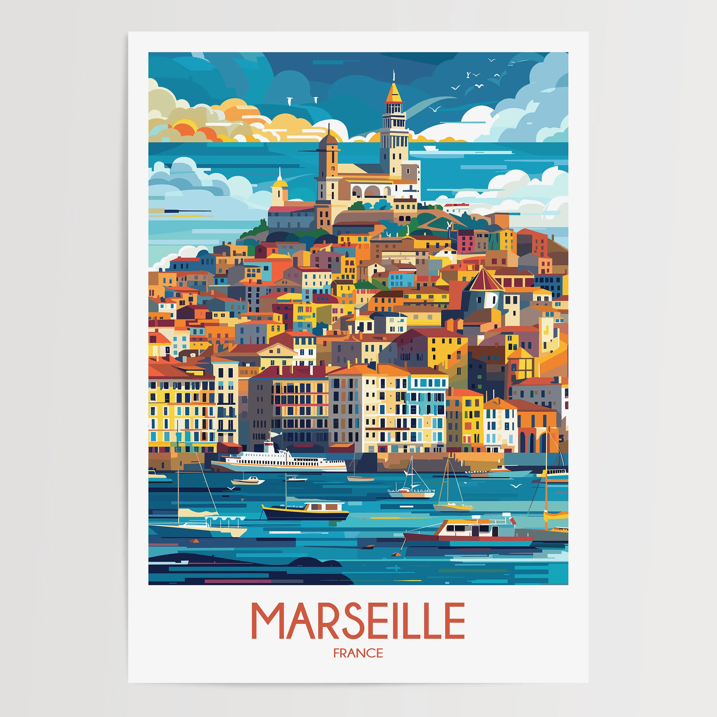 Marseille Vintage Style Print