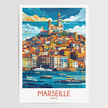 Marseille Vintage Style Print