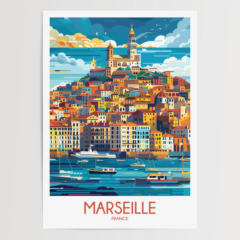 Marseille Vintage Style Print
