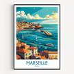 Marseille Vintage Style Print