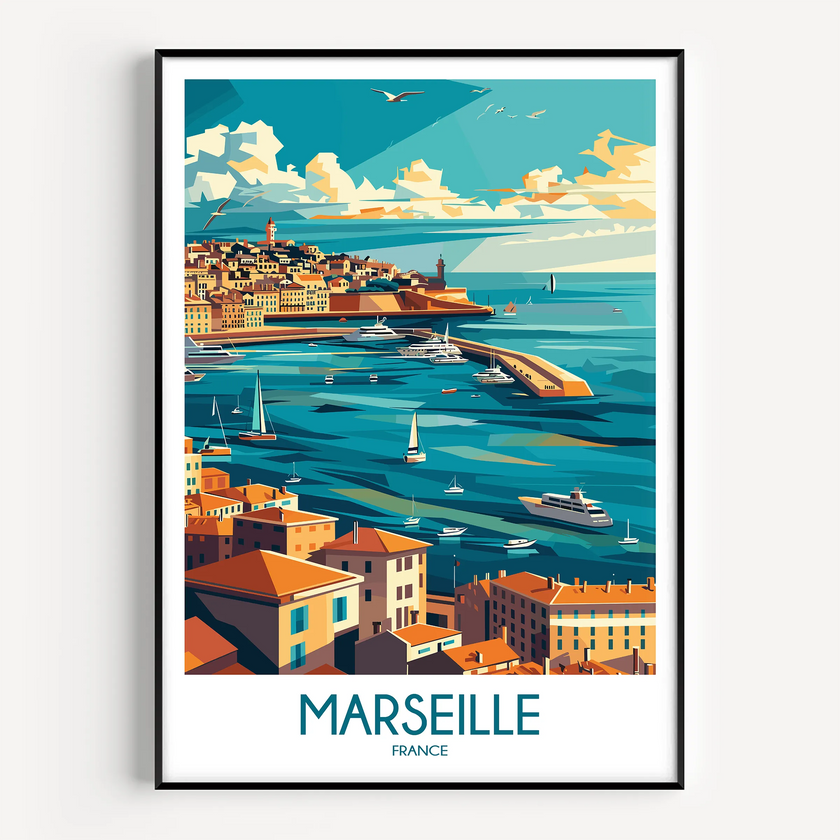 Marseille Vintage Style Print