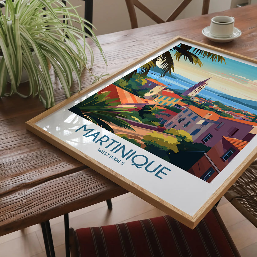 Martinique Retro Travel Illustration